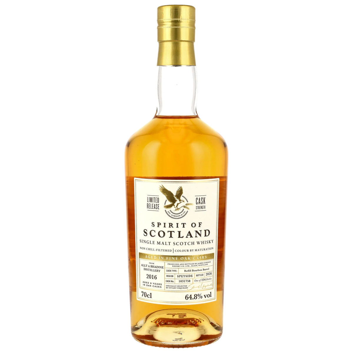 Allt-A-Bhainne 2016/2026 - 9 Jahre - Refill Bourbon Barrel - Fassnummer 1031758 - Spirit of Scotland - Gordon & MacPhail