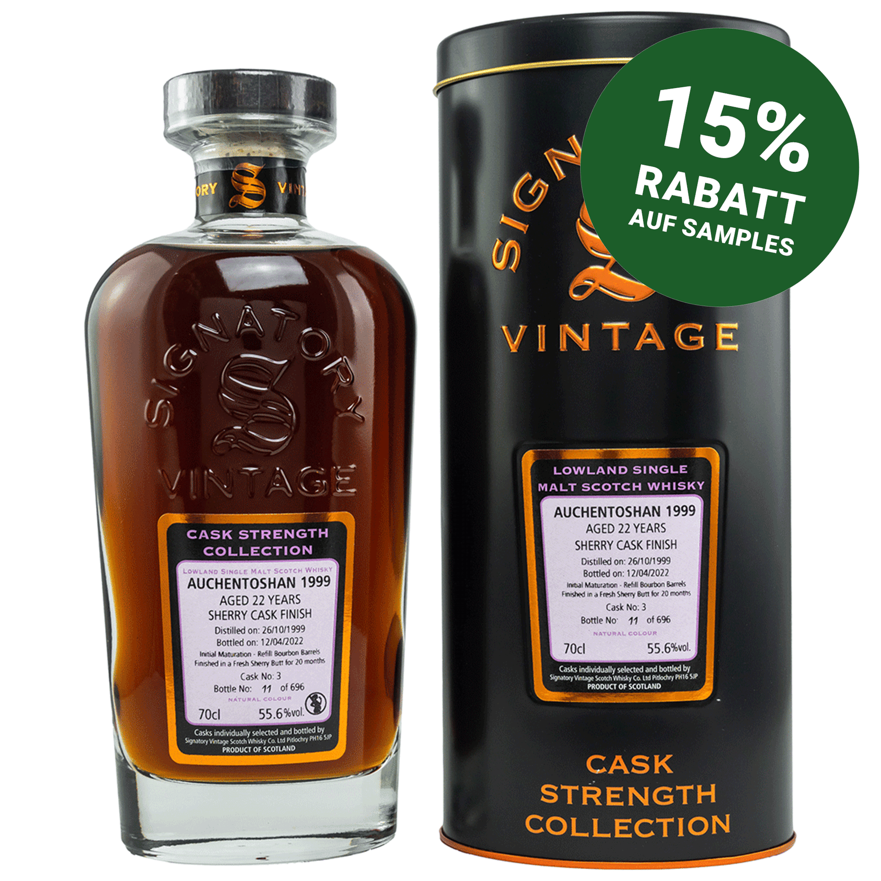 Auchentoshan 1999/2022 - Cask Strength Collection - Fassnummer 3 - Signatory Vintage
