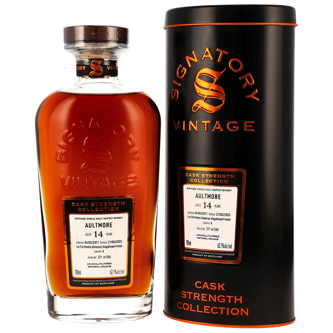 Aultmore 2011/2025 - 14 Jahre - 1st Fill PX Hogshead Finish - Fassnummer 6 - Cask Strength Collection - Signatory Vintage