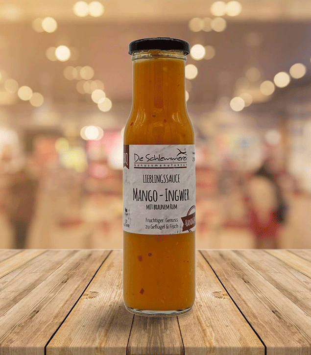 BBQ- Lieblingssauce Mango & Ingwer mit braunem Rum - 250 ml