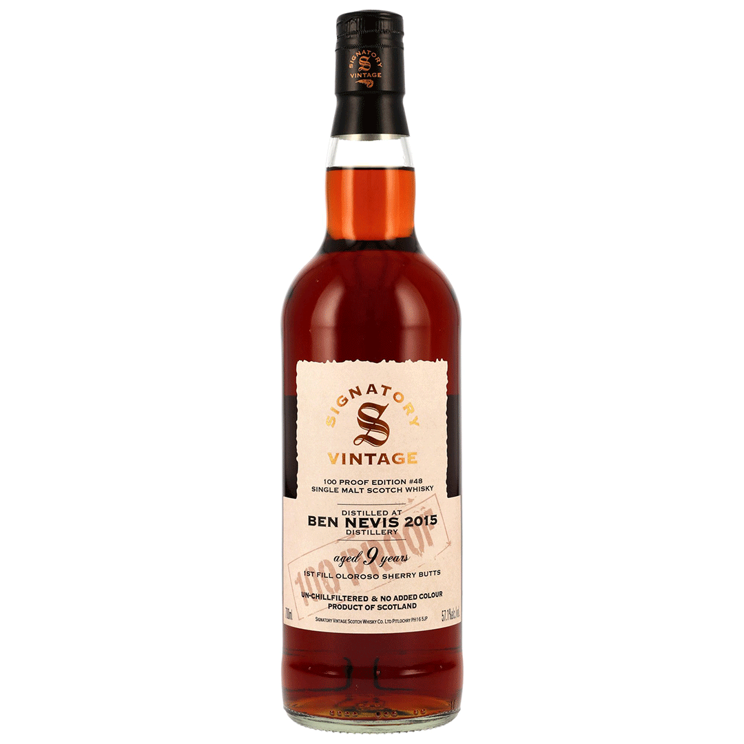 Ben Nevis 2015/2025 - 9 Jahre - 1st Fill Oloroso Sherry Butts - Signatory 100 PROOF Edition #48
