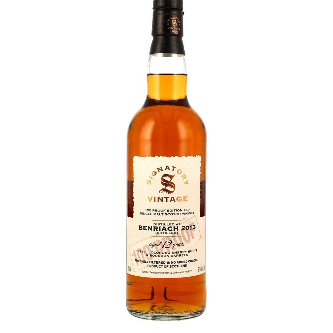 Benriach 2013/2025 - 12 Jahre - 1st Fill Oloroso Sherry & Bourbon Casks - Signatory 100 PROOF Edition #69