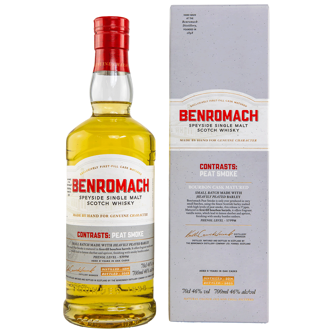 Benromach 2014/2023 - 8 Jahre - Contrasts: Peat Smoke - Bourbon Cask