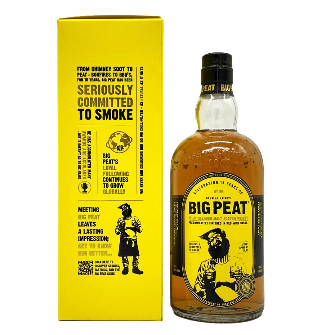 Big Peat 15th Anniversary Edition - Predominantly finished in Red Wine Casks - Islay Blended Malt - Douglas Laing`s