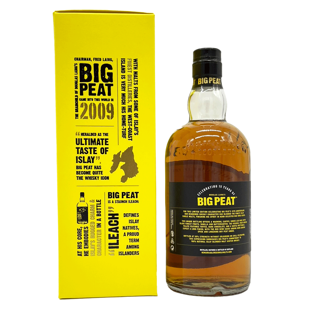 Big Peat 15th Anniversary Edition - Predominantly finished in Red Wine Casks - Islay Blended Malt - Douglas Laing`s