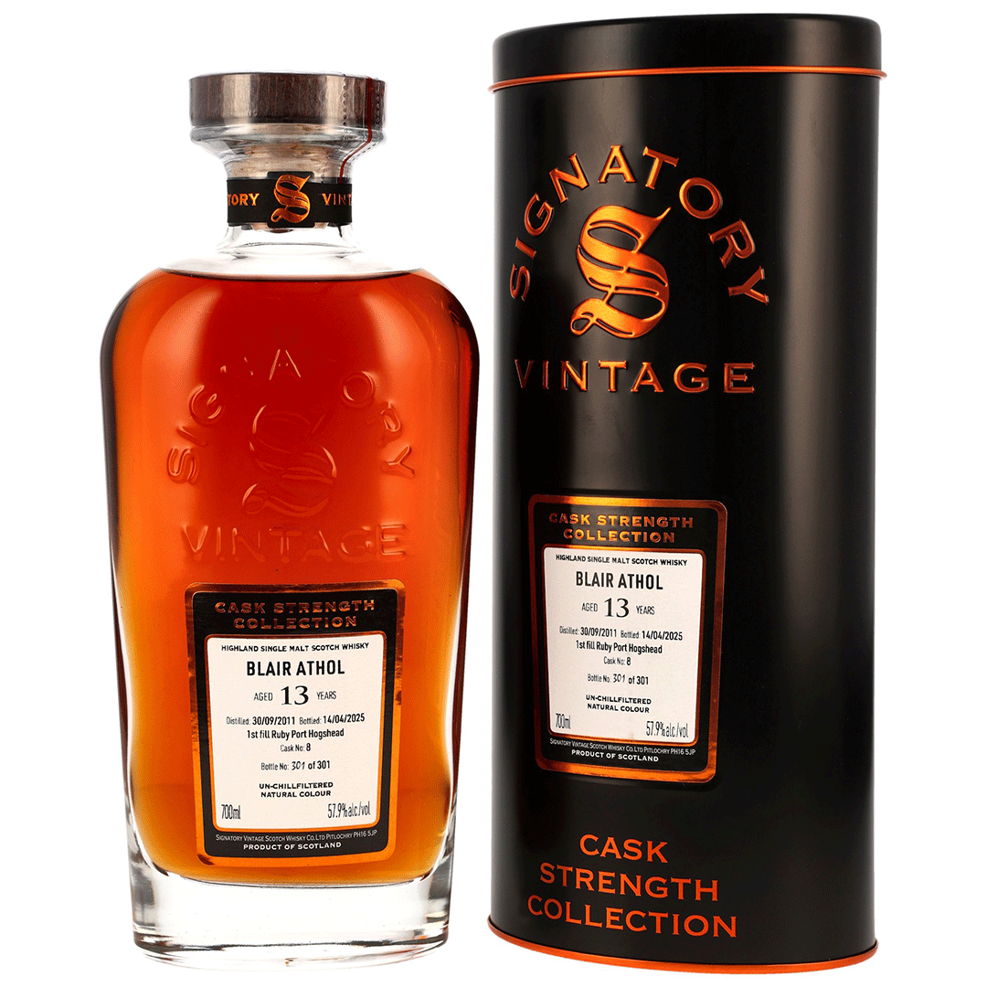 Blair Athol 2011/2025 - 13 Jahre - 1st Fill Ruby Port - Fassnummer 8 - Cask Strength Collection - Signatory Vintage