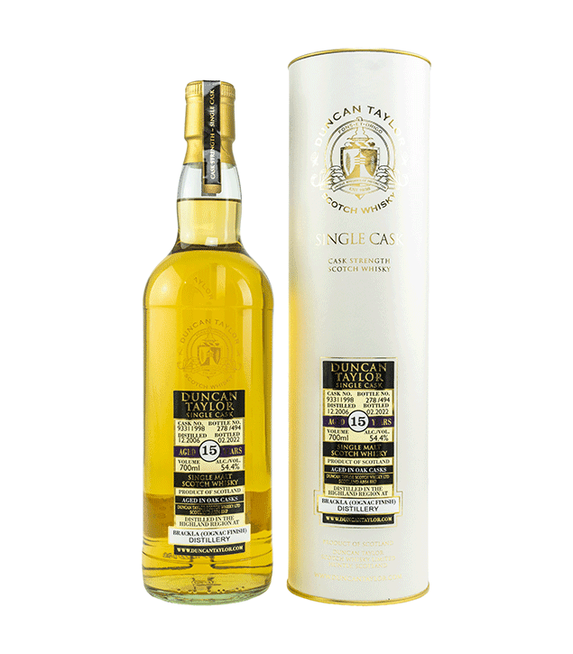 Brackla 2006/2022 - 15 Jahre - Fassnummer 93311998 -  Cognac Finish - Duncan Taylor