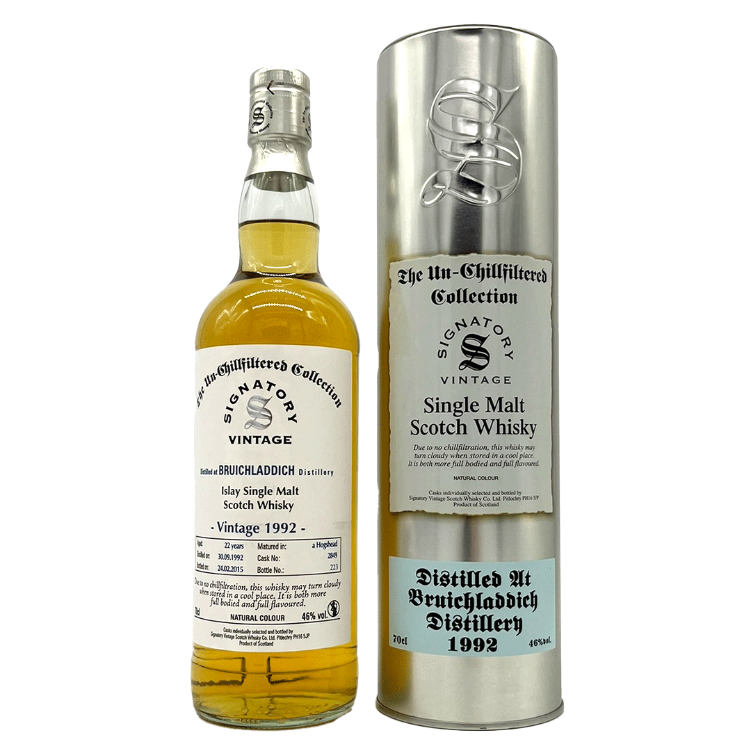 Bruichladdich 1992/2015 - Fassnummer 2849 - The Un-Chillfiltered Collection - Signatory Vintage