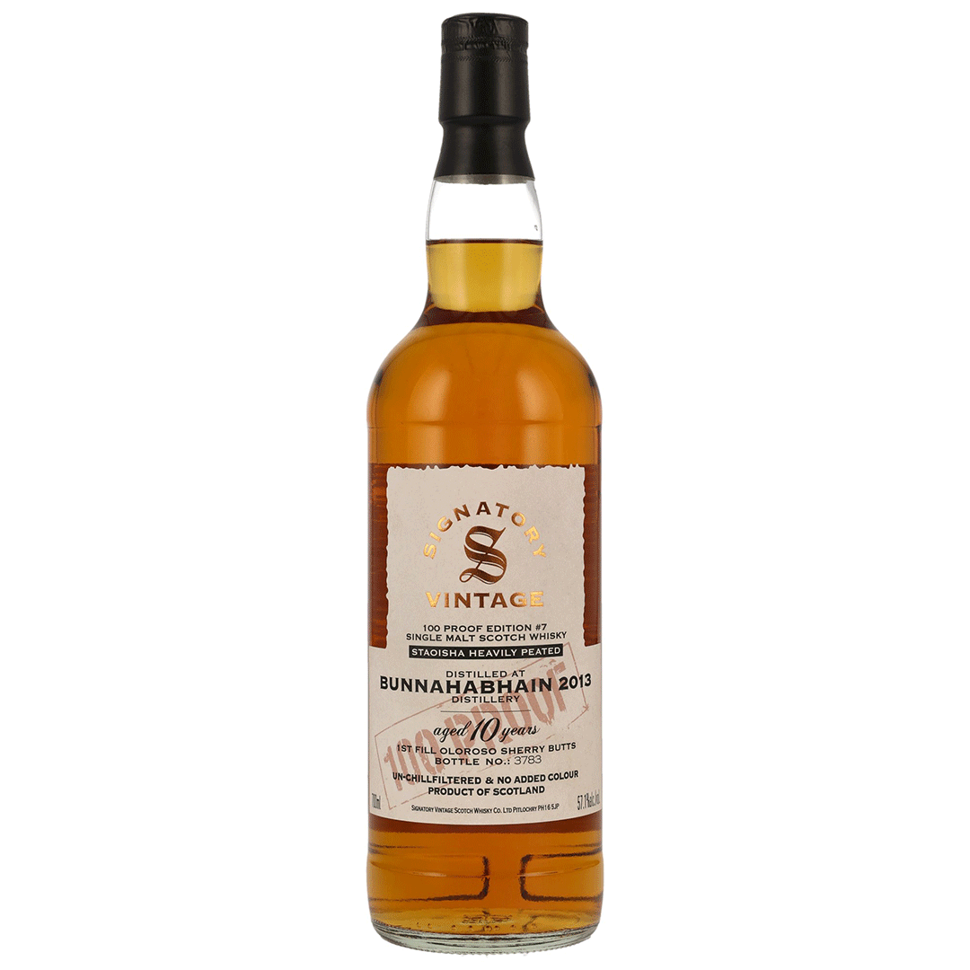 Bunnahabhain Staoisha 2013/2024 - 10 Jahre - Signatory 100 PROOF Edition #7