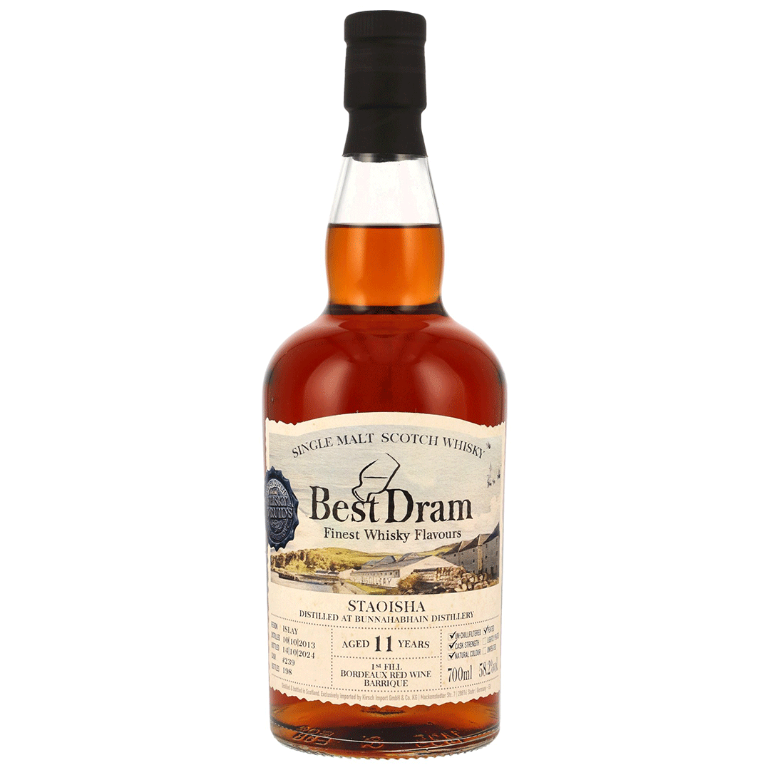 Bunnahabhain Staoisha 2013/2024 - 11 Jahre -1st Fill Red Wine Barrique - Fassnummer 239 - Best Dram