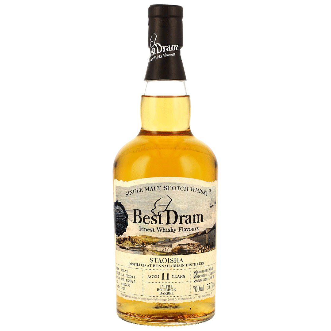 Bunnahabhain Staoisha 2014/2025 - 11 Jahre - 1st Fill Bourbon Barrel - Fassnummer 10390 - Best Dram