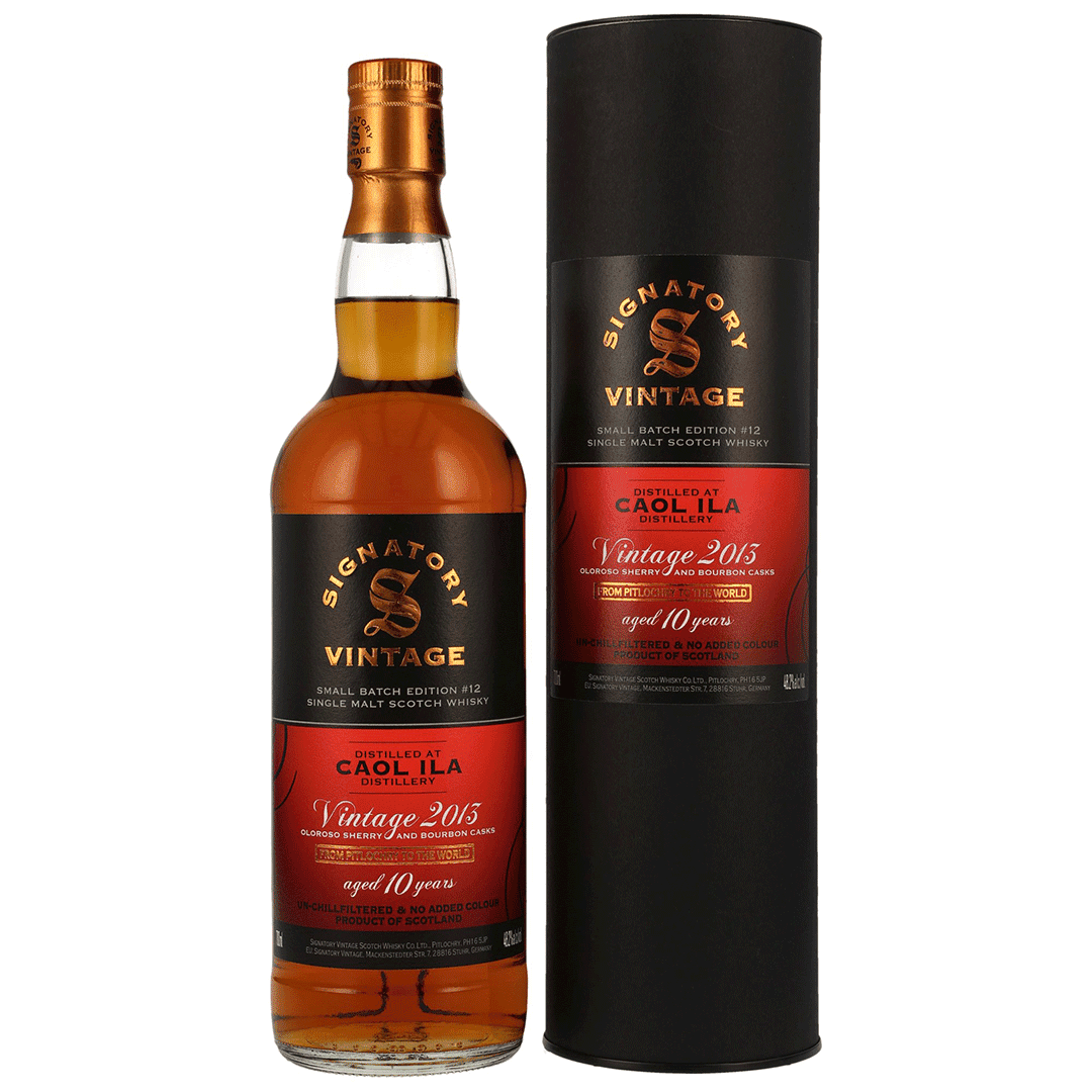 Caol Ila Vintage 2013 - 10 Jahre - Oloroso Sherry and Bourbon Casks - Small Batch Edition #12 - Signatory Vintage