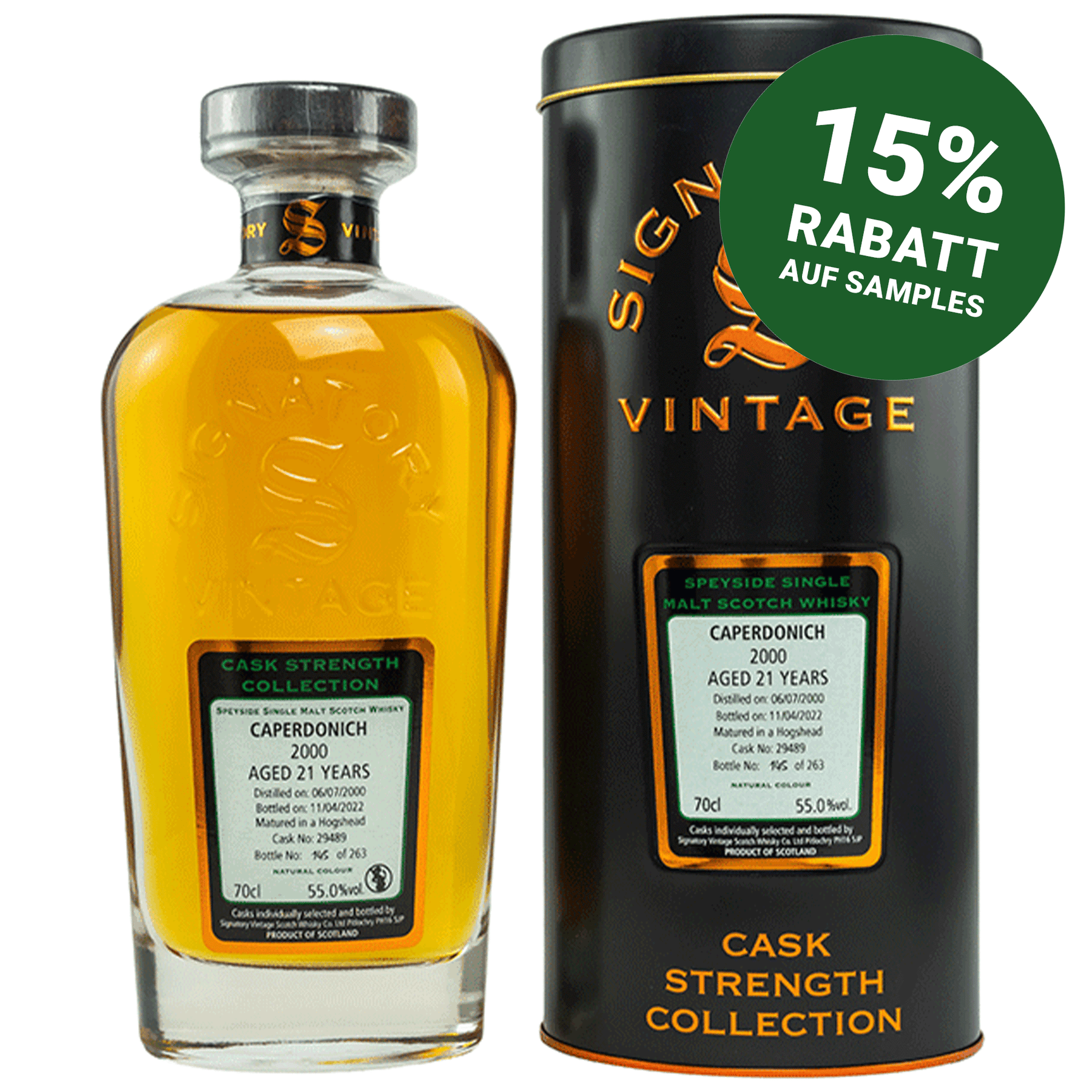 Caperdonich 2000/2022 - Cask Strength Collection - Fassnummer 29489 - Signatory Vintage