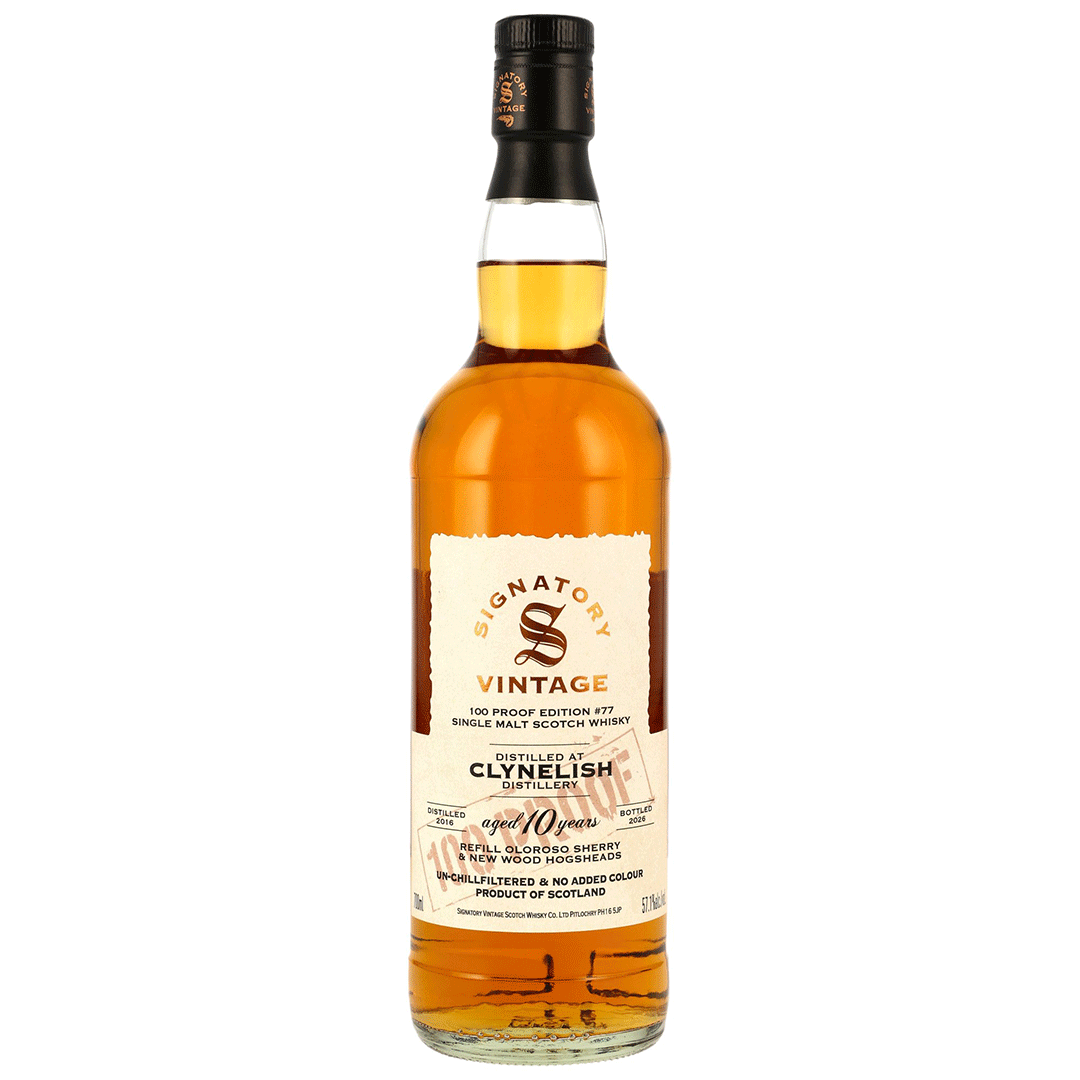 Clynelish 2016/2026 - 10 Jahre - Refill Oloroso Sherry & New Wood Casks - Signatory 100 PROOF Edition #77