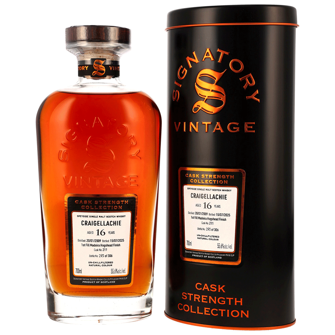 Craigellachie 2009/2025 - 16 Jahre - 1st Fill Madeira Hogshead Finish - Fassnummer 211 - Cask Strength Collection - Signatory Vintage