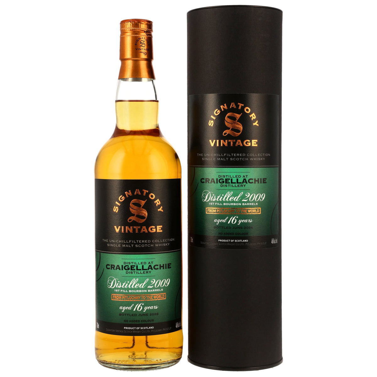 Craigellachie 2009/2026 - 16 Jahre - 1st Fill Bourbon Barrels - The Un-Chillfiltered Collection - Signatory Vintage