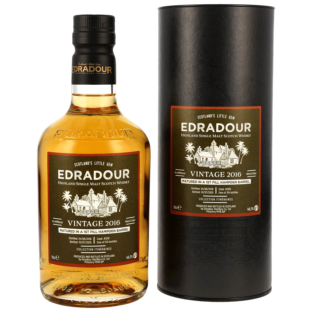 Edradour 2016/2025 - 8 Jahre - 1st Fill Hampden Cask - Fassnummer 328
