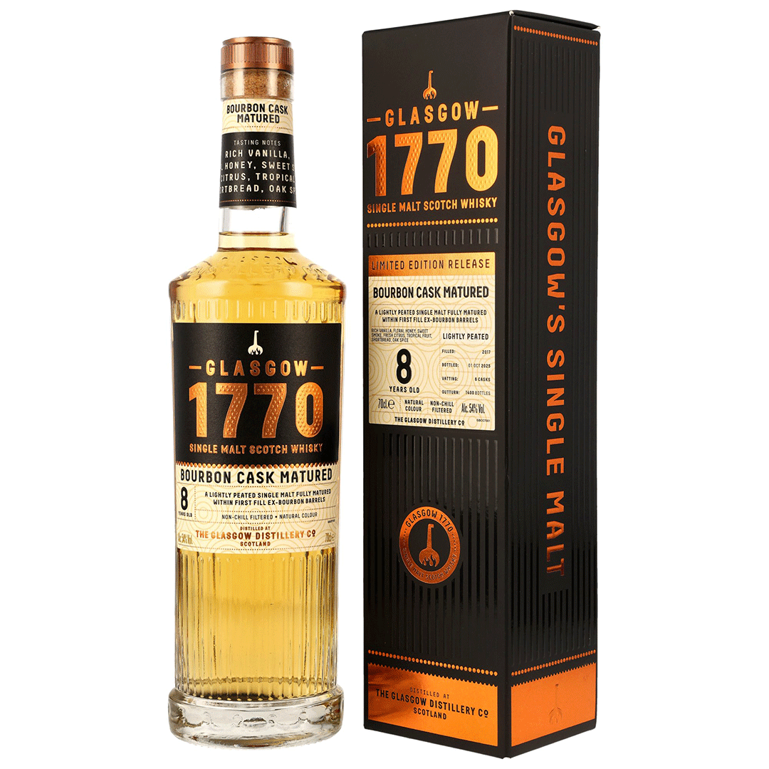 Glasgow 1770 2017/2025 - 8 Jahre - 1st Fill Bourbon Casks Lightly Peated