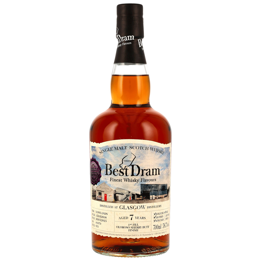 Glasgow Distillery 2018/2025 - 7 Jahre - 1st Fill Oloroso Sherry Butt Finish - Fassnummer 1079 - Best Dram