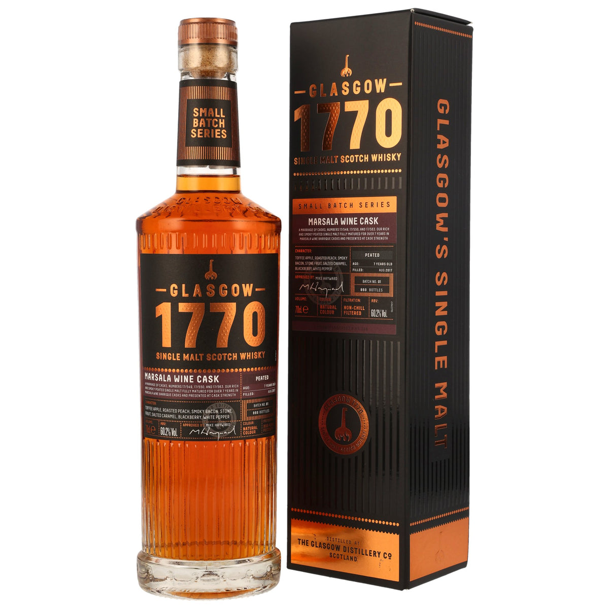 1770 Glasgow - Small Batch Series #1 - Marsala Wine Cask - 7 Jahre - Peated