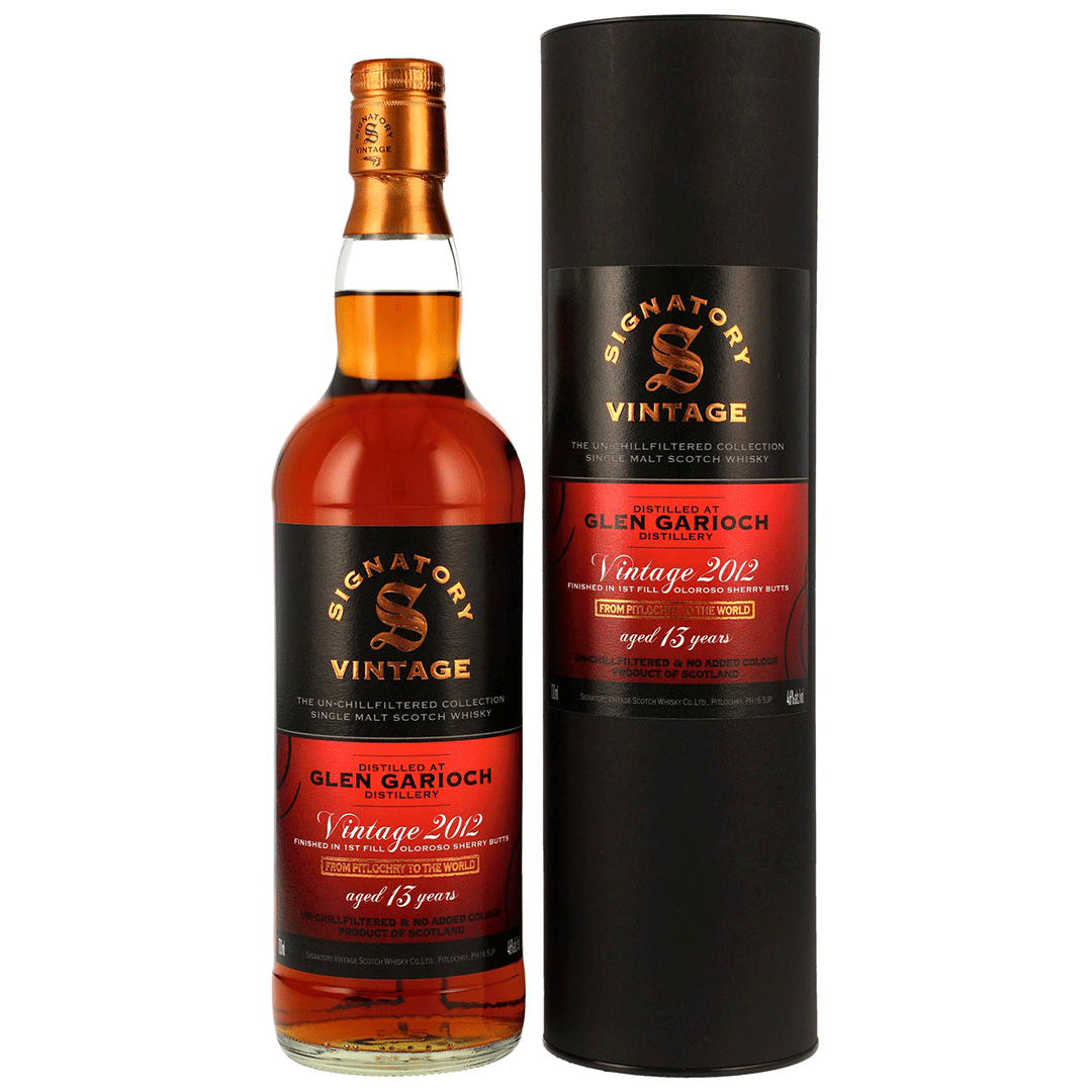Glen Garioch 2012/2026 - 13 Jahre - 1st Fill Oloroso Sherry Butts Finish - Fassnummer 1, 2 + 9 - The Un-Chillfiltered Collection - Signatory Vintage