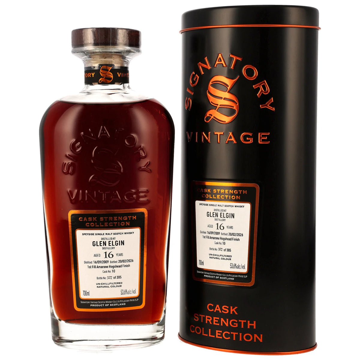 Glen Elgin 2009/2026 - 16 Jahre - 1st Fill Amarone Cask Finish - Fassnummer 10 - Cask Strength Collection - Signatory Vintage