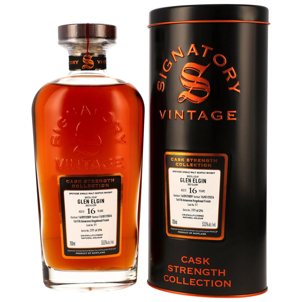 Glen Elgin 2009/2026 - 16 Jahre - 1st Fill Amarone Cask Finish - Fassnummer 11 - Cask Strength Collection - Signatory Vintage