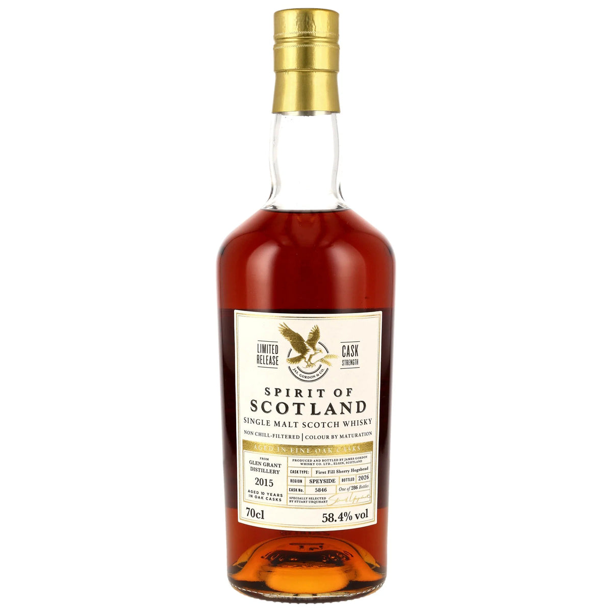 Glen Grant 2015/2026 - 10 Jahre - 1st Fill Sherry Hogshead - Fassnummer 5846 - Spirit of Scotland - Gordon & MacPhail