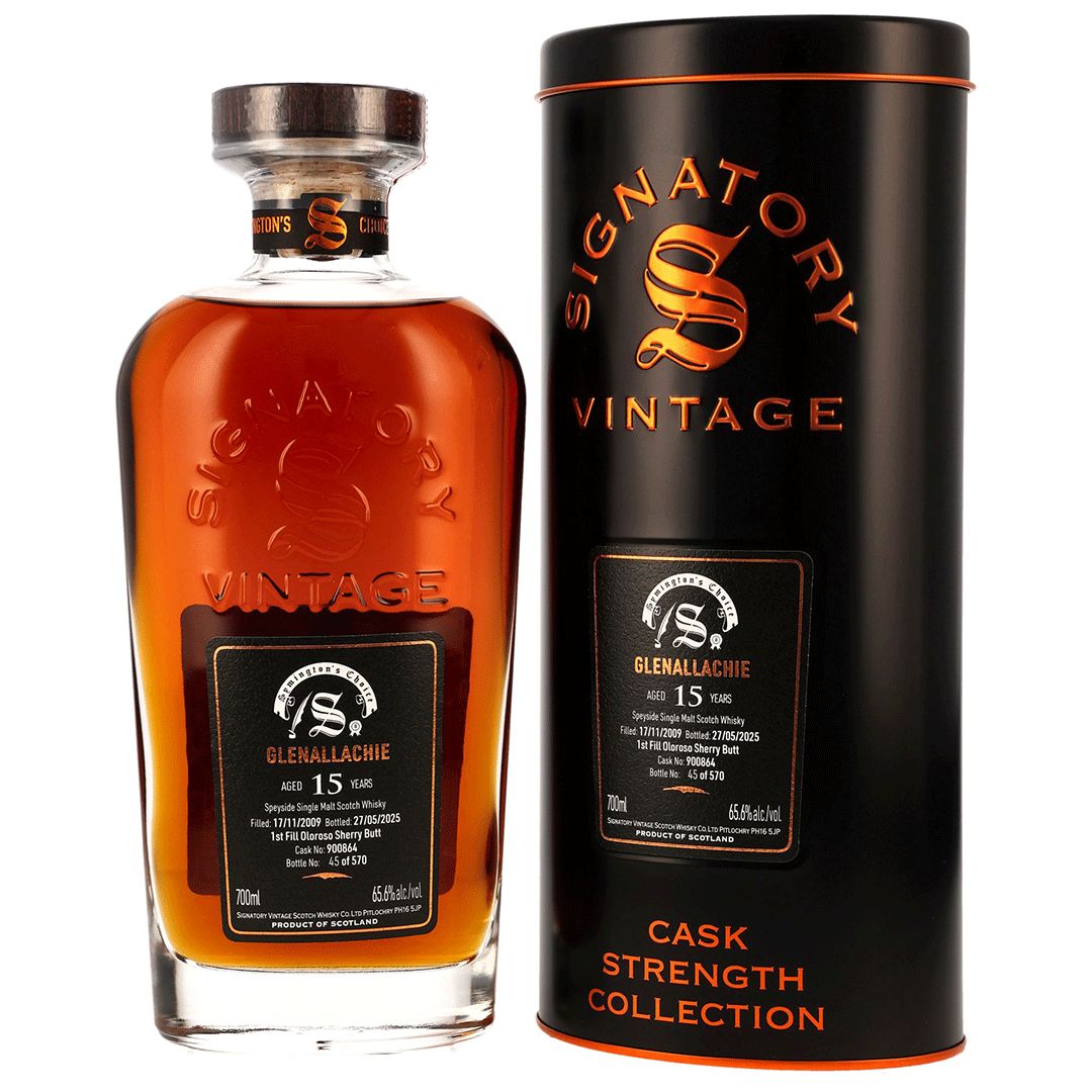 Glenallachie 2009/2025 - 15 Jahre - 1st Fill Oloroso Sherry Butt - Fassnummer 900864 - Signatory Symingtons Choice
