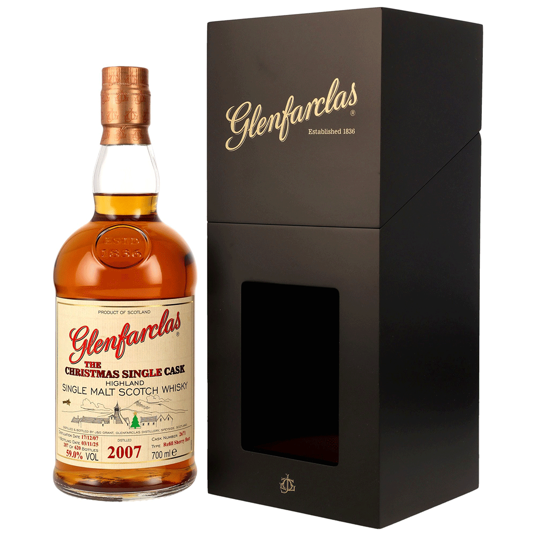 Glenfarclas 2007/2025 - 17 Jahre - Refill Sherry Butt - Fassnummer 2671 - Christmas Single Cask