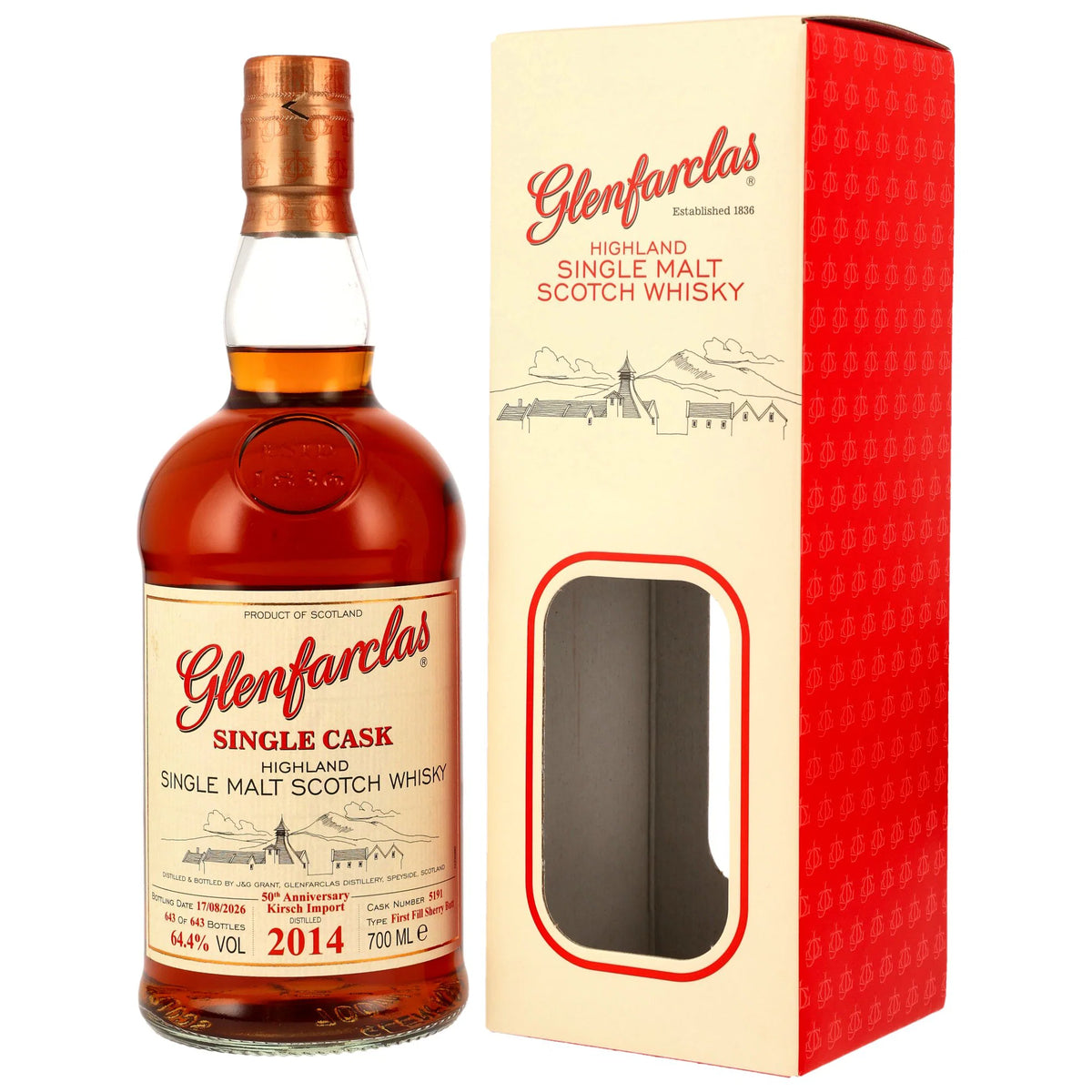Glenfarclas 2014/2026 - 1st Fill Sherry Butt - Fassnummer 5191 - 50th Anniversary Kirsch Import