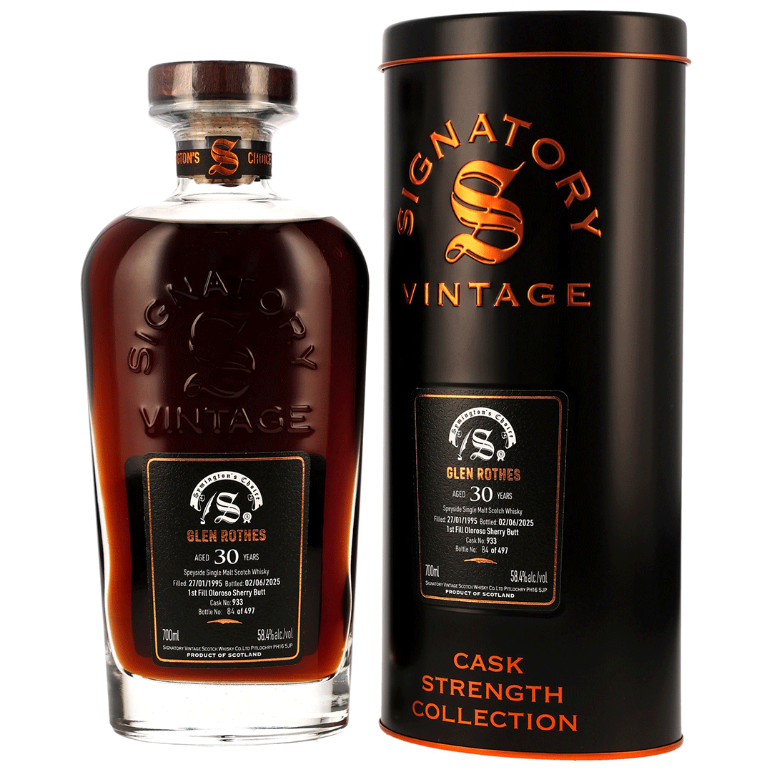Glenrothes 1995/2025 - 30 Jahre - 1st Fill Oloroso Sherry Butt - Fassnummer 933 - Signatory Symingtons Choice