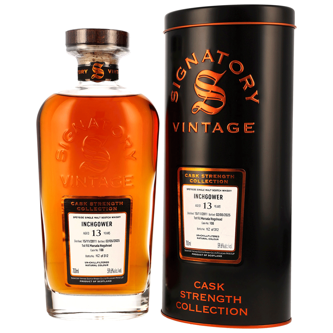 Inchgower 2011/2025 - 13 Jahre - 1st Fill Marsala Hogshead - Fassnummer 108 - Cask Strength Collection - Signatory Vintage