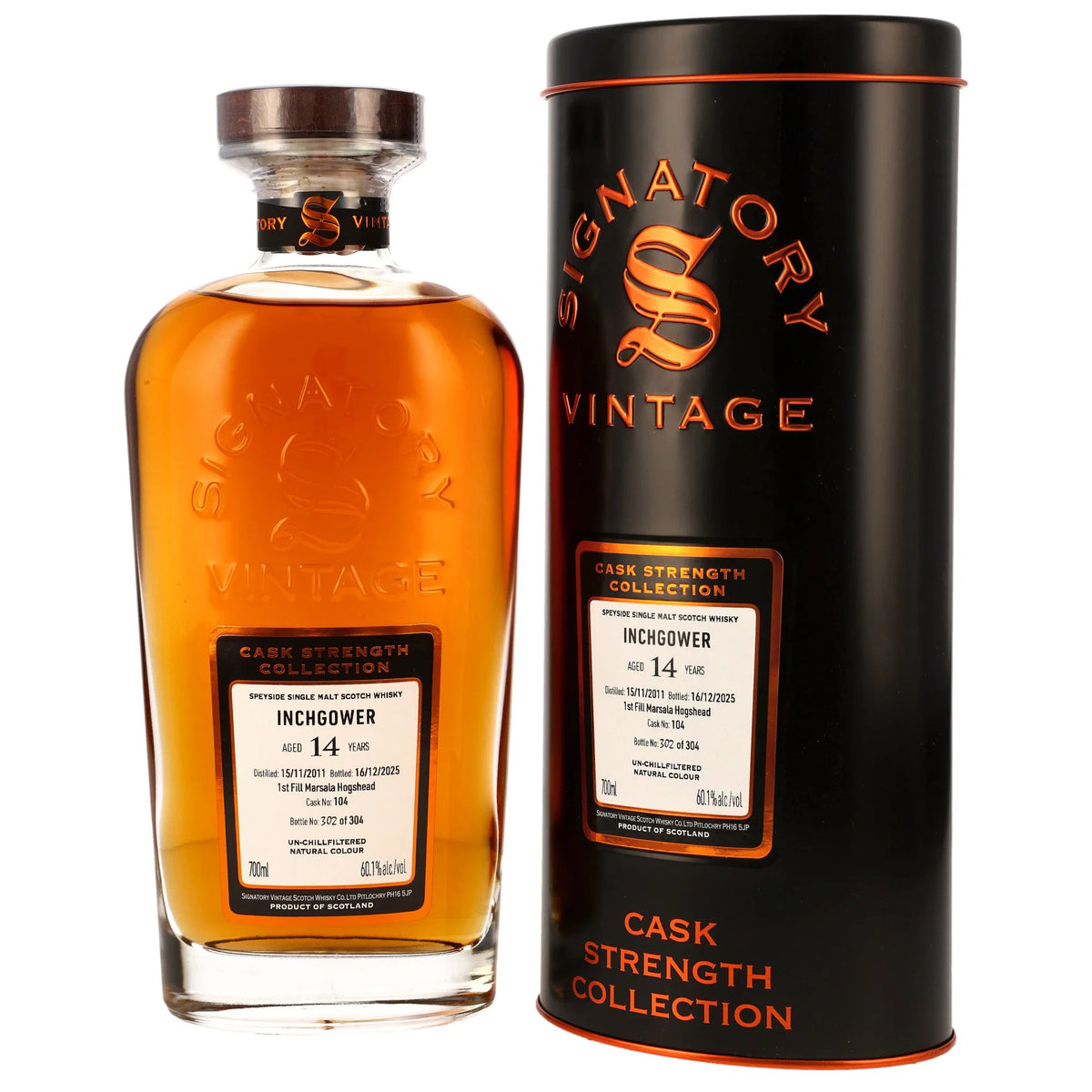 Inchgower 2011/2025 - 14 Jahre - 1st Fill Marsala Hogshead - Fassnummer 104 - Cask Strength Collection - Signatory Vintage
