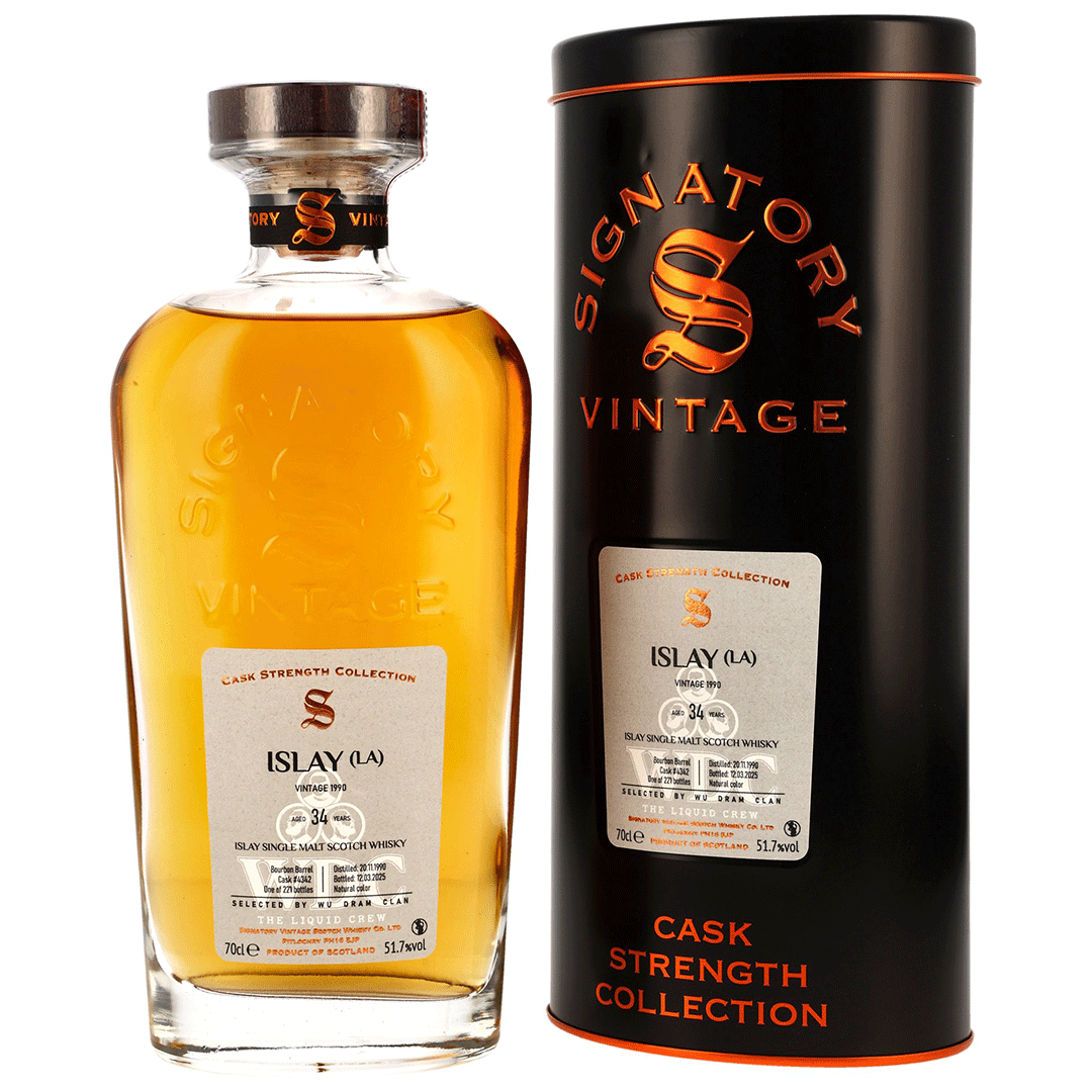 Islay (LA) 1990/2025 - 34 Jahre - Bourbon Barrel Fassnummer 4342 - Signatory Vintage & Wu Dram Clan