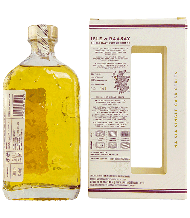 Isle of Raasay Single Malt Whisky - Single Cask #18/629 - First Fill Rye (peated)