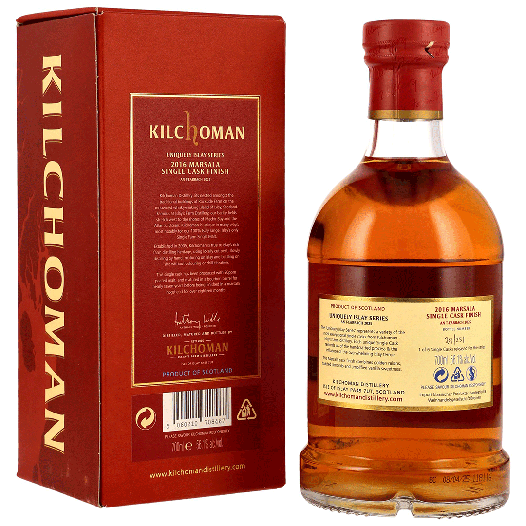 Kilchoman 2016/2025 - 8 Jahre - Marsala Cask - Fassnummer 16/1181 - An T-Earrach 2025