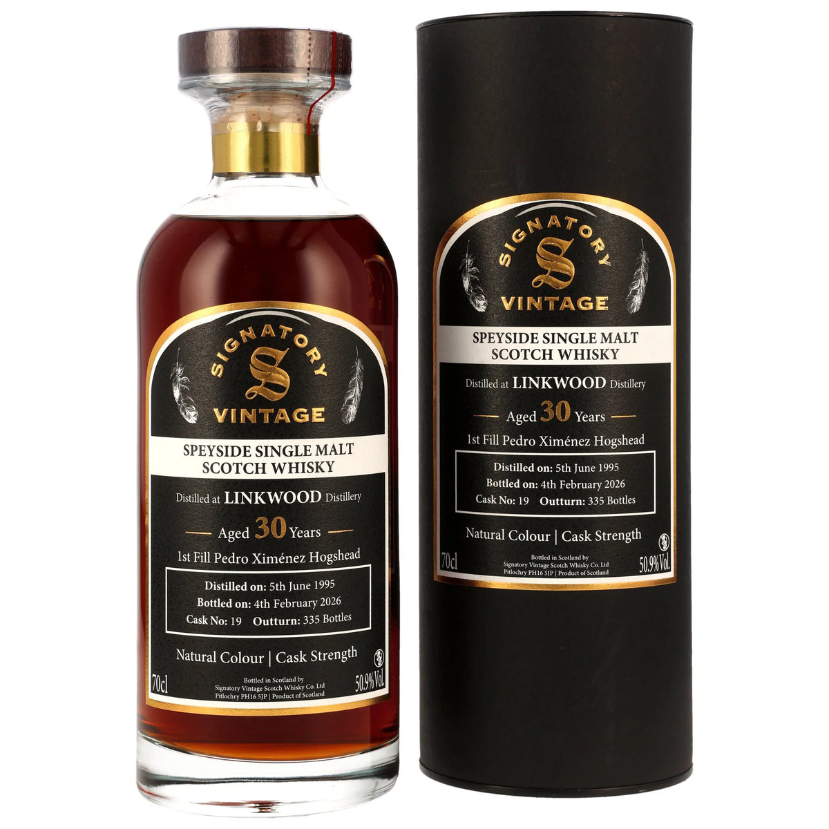Linkwood 1995/2026 - 30 Jahre - 1st Fill PX Sherry Hogshead - Fassnummer 19 - Cask Strength - Signatory Vintage