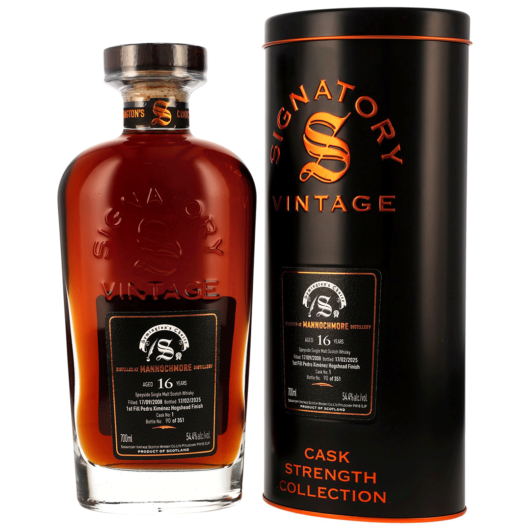 Mannochmore 2008/2025 - 16 Jahre - 1st Fill PX Hogshead Finish - Fassnummer 1 - Signatory Symingtons Choice