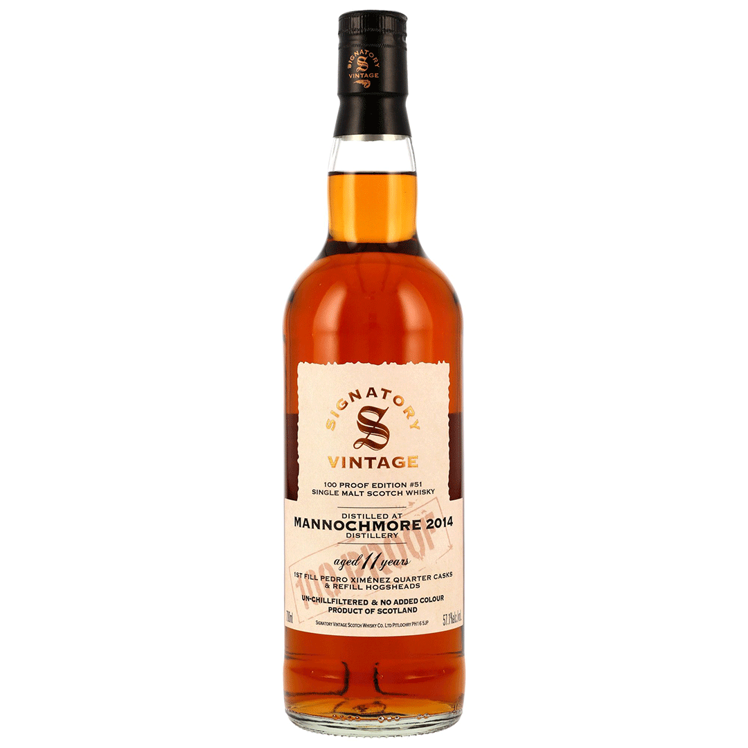 Mannochmore 2014/2025 - 11 Jahre - 1st Fill & Refill PX Sherry Casks - Signatory 100 PROOF Edition #51
