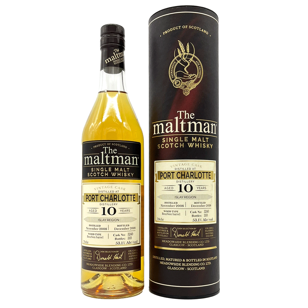 Port Charlotte 10 Jahre - Bourbon Barrel - Fassnummer 3240 - The Maltman