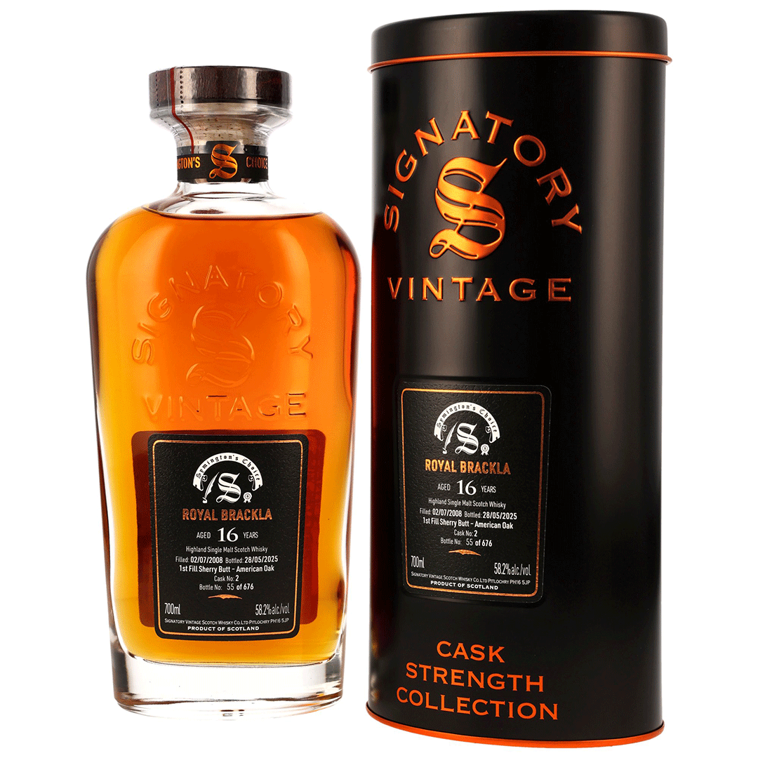 Royal Brackla 2008/2025 - 16 Jahre - 1st Fill Sherry Butt - Fassnummer 2 - Signatory Symington's Choice