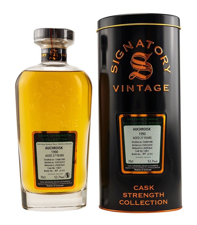 Auchroisk 1990/2018 - Cask Strength Collection - Fassnummer 13827- Signatory Vintage