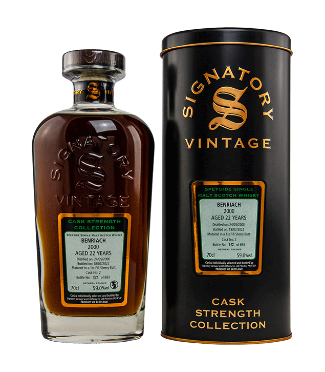 Benriach 2000/2022 - Cask Strength Collection - Fassnummer 2 - Signatory Vintage