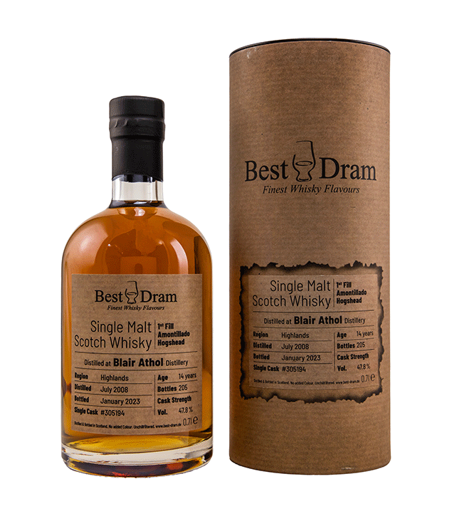 Blair Athol 2008/2023 - 14 Jahre - 1st Fill Amontillado Hogshead - Fassnummer 305194 - Best Dram