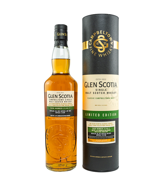 Glen Scotia Vintage 2015/2022 - 6 Jahre - 1st Fill Bordeaux Wine Hogshead - Fassnummer 21/42-7