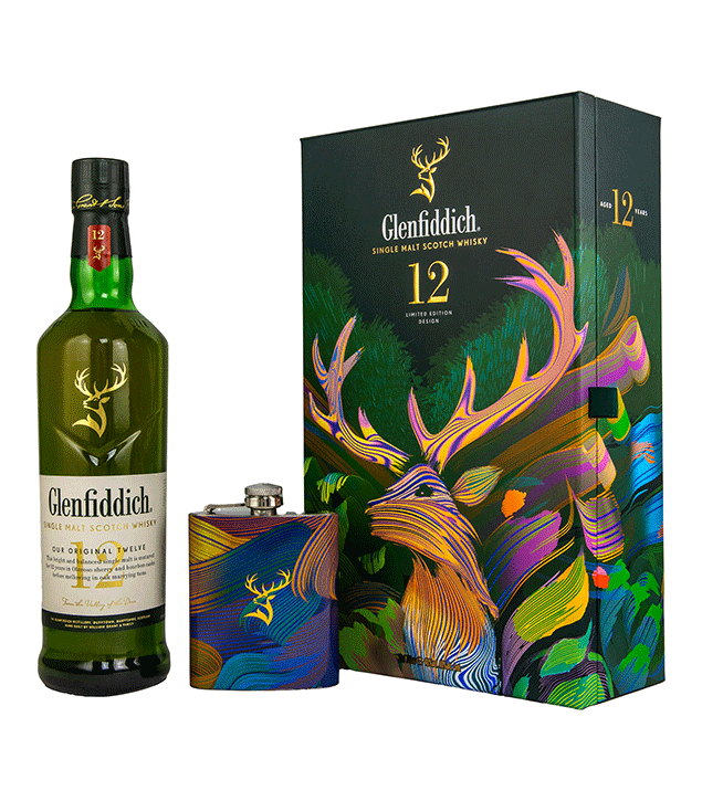 Glenfiddich 12 Jahre - Limited Design mit Flachmann