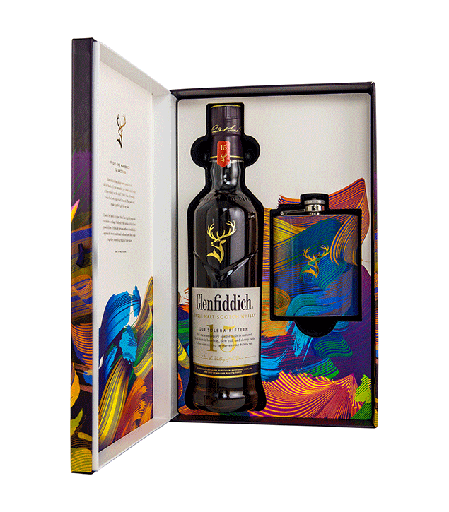 Glenfiddich 15 Jahre Solera - Limited Design mit Flachmann