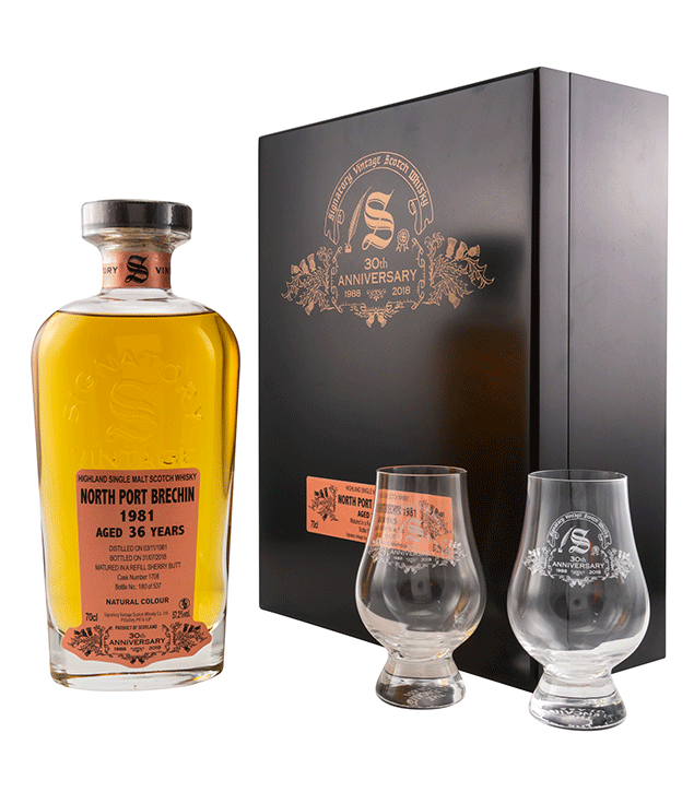 North Port Brechin 1981/2018 - 30th Anniversary + 2 Gläser - Signatory Vintage