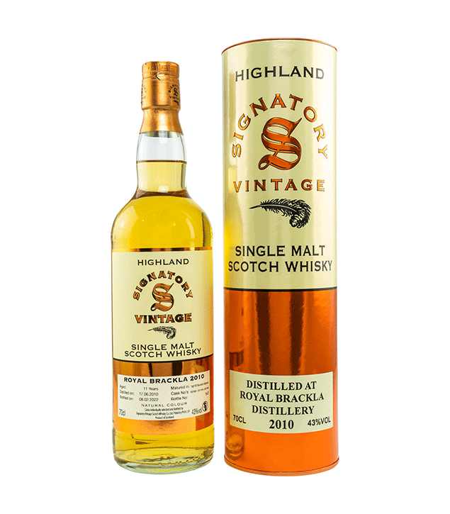 Royal Brackla 2010/2022 - First Fill Bourbon Barrel - Fassnummer 307491+307495+307498 - Signatory Vintage